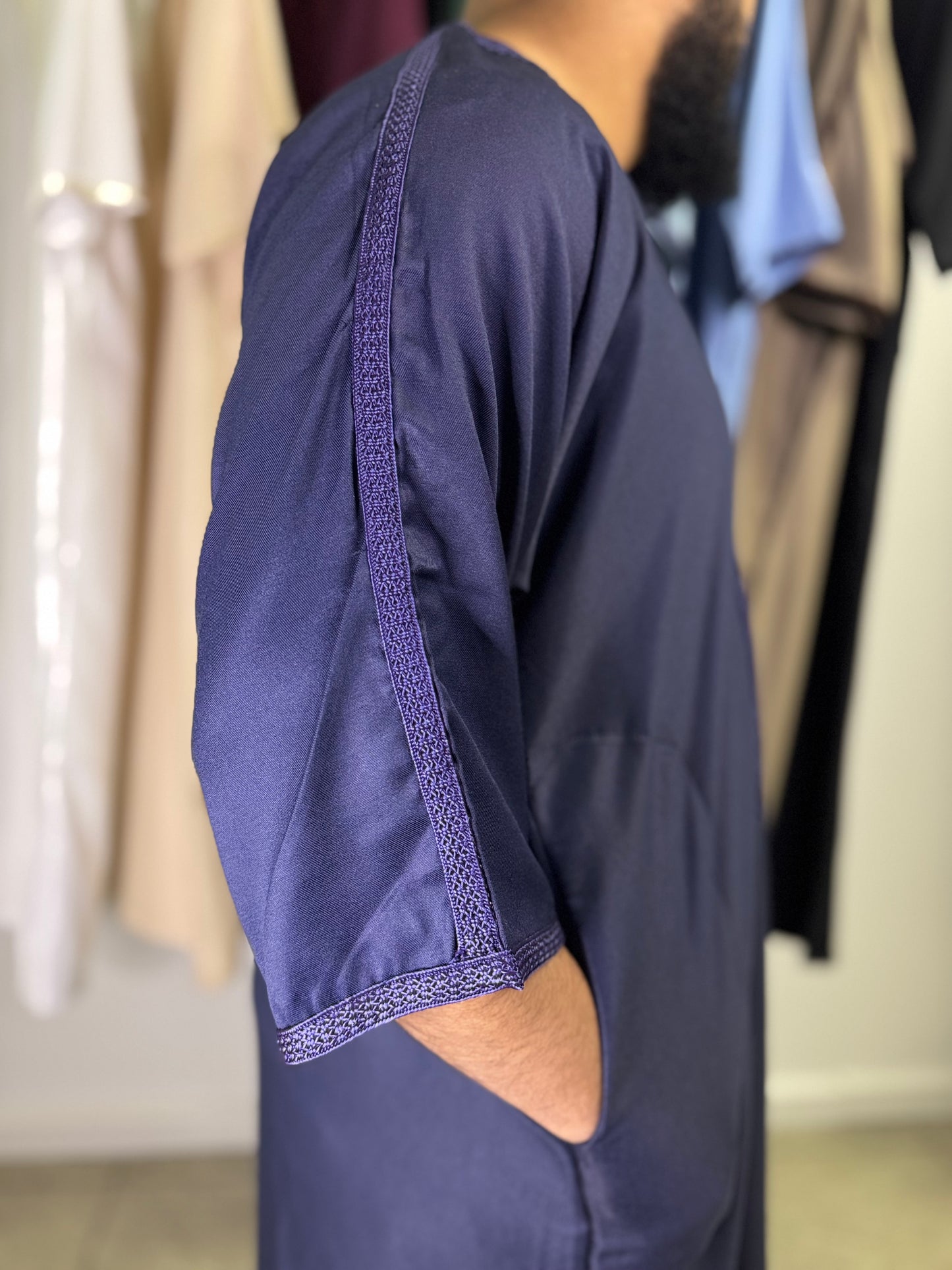 Marokkanische Gandoura-Marine Blau