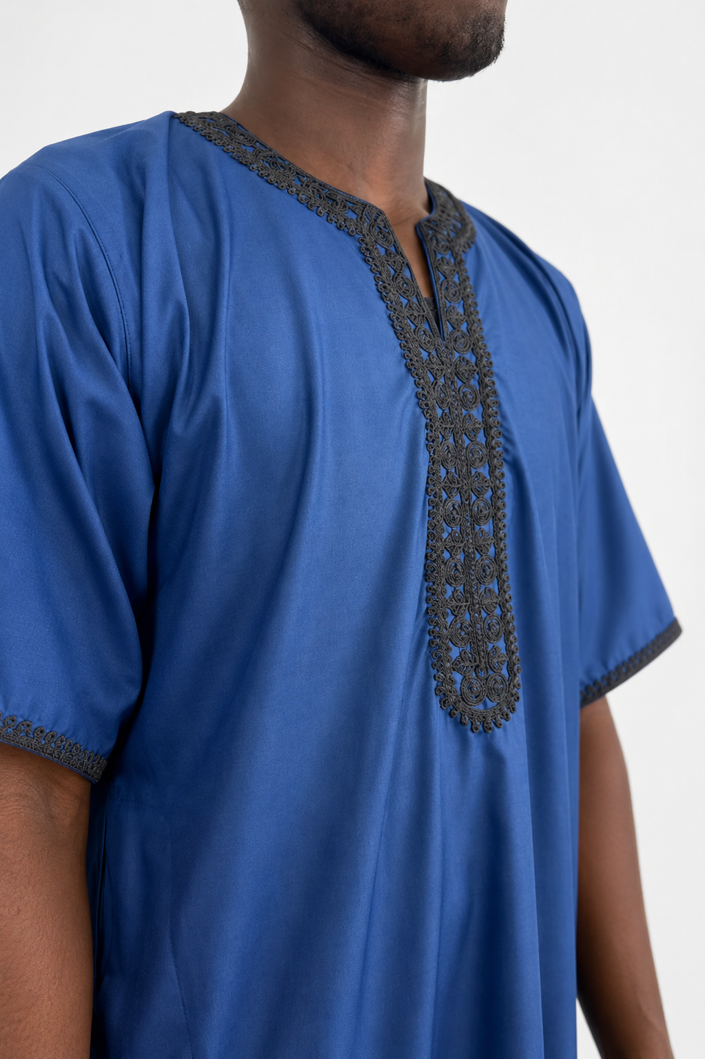 Bestickte Herren Abaya -Dunkelblau