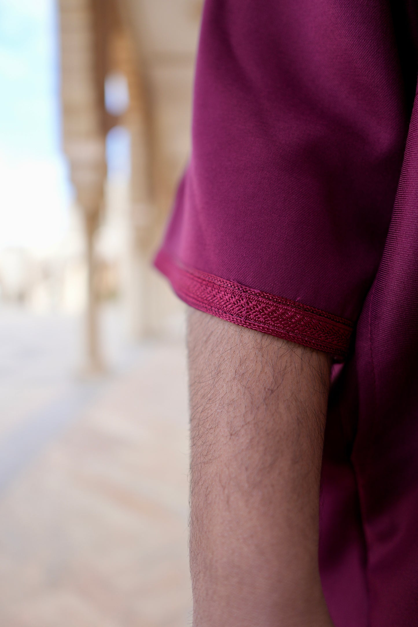 Marokkanische Gandoura - Bordeaux Rot