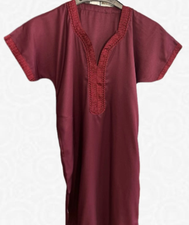 Marokkanische Kinder Gandoura-Bordeaux Rot