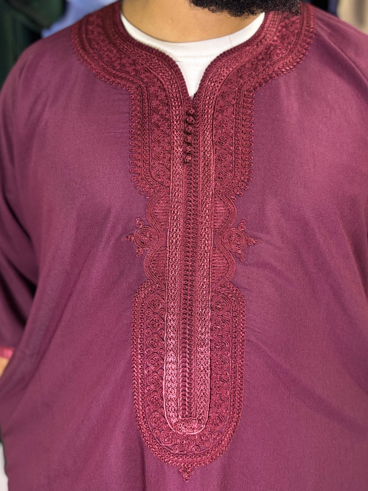 Marokkanische Gandoura - Bordeaux Rot