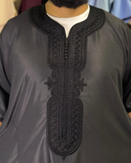 Marokkanische Gandoura-Schwarz