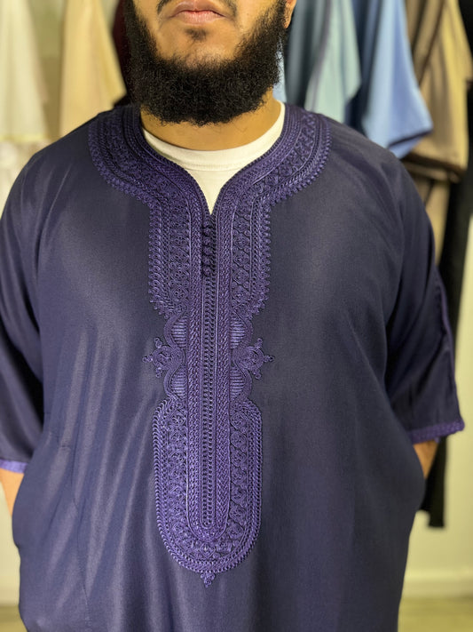 Marokkanische Gandoura-Marine Blau