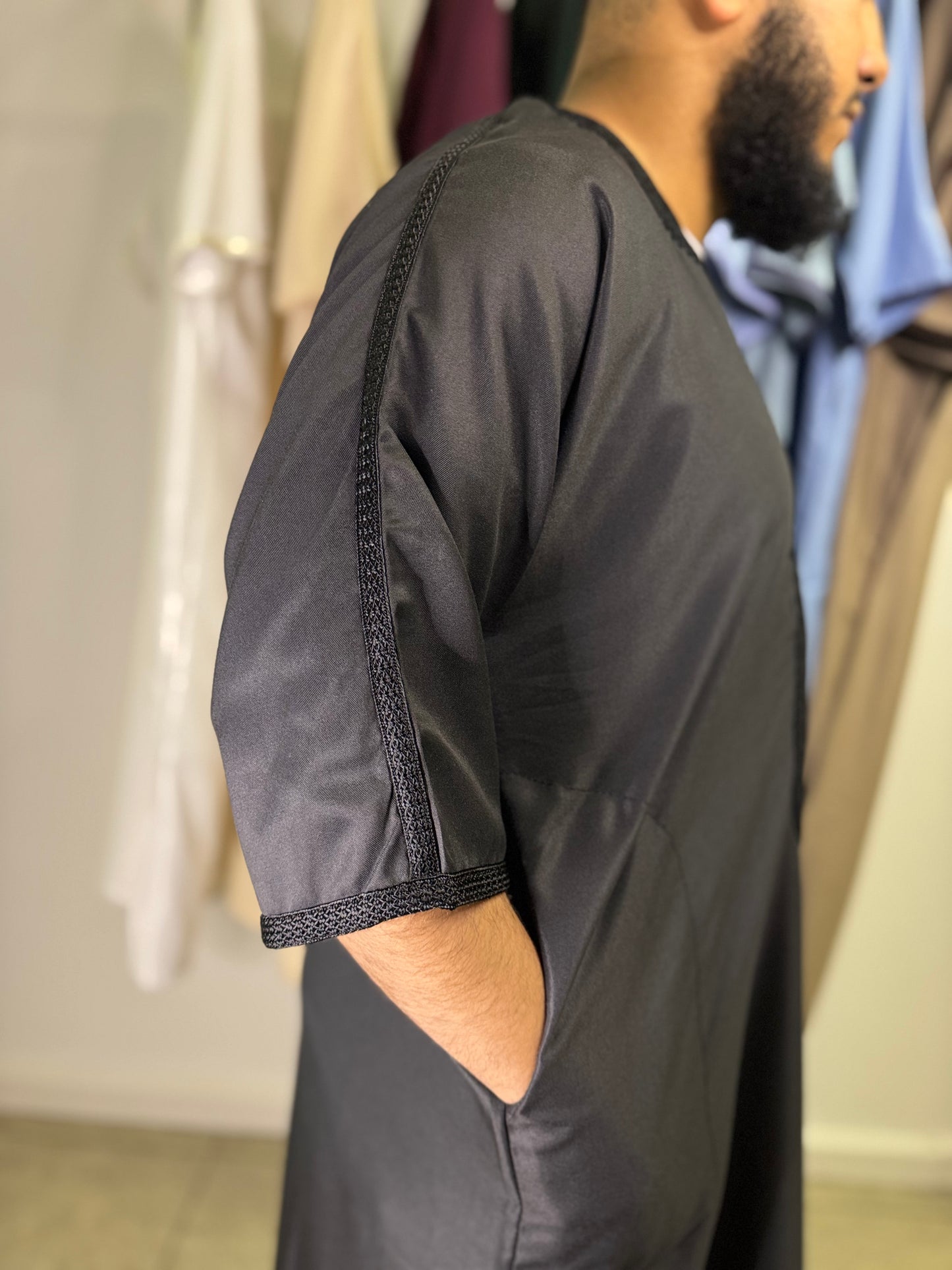 Marokkanische Gandoura-Schwarz