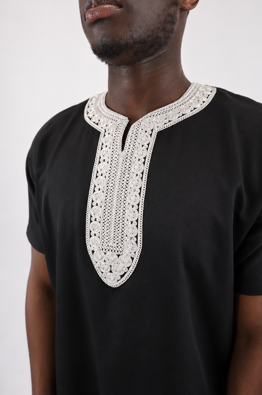 Zweiteiliges Tunika Set -schwarz-weiß