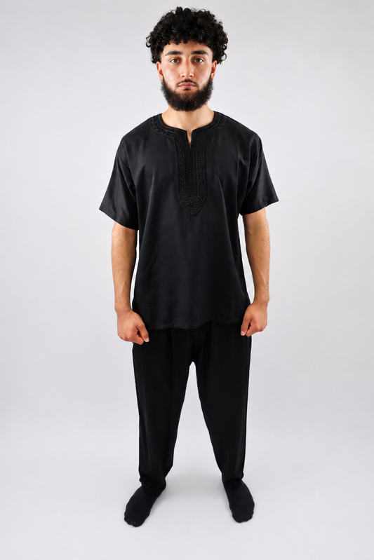 Zweiteiliges Tunika Set - Schwarz
