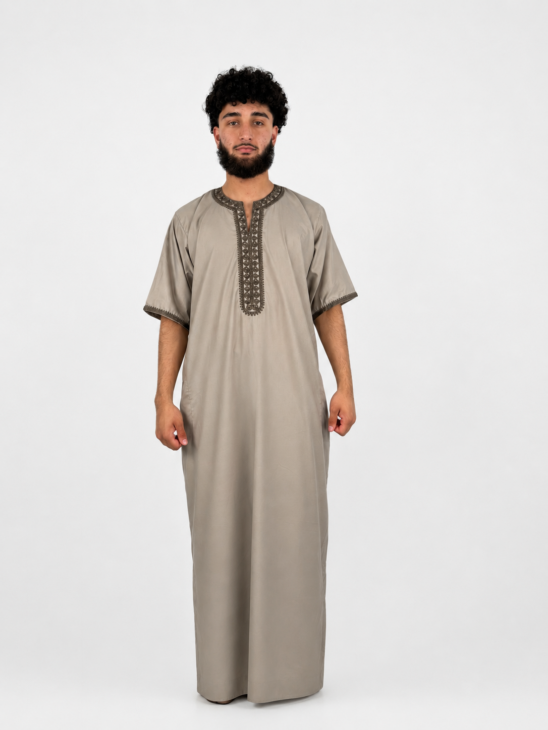 Bestickte Herren Abaya -Beige