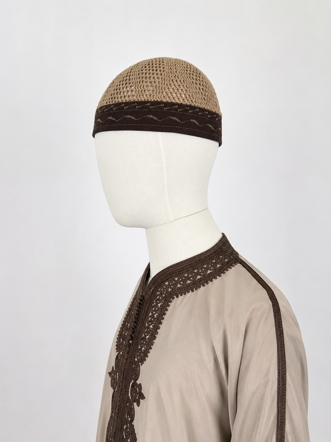 Ägyptische Kufi | Egyptian Kufi Sandbeige/Dunkelbraun