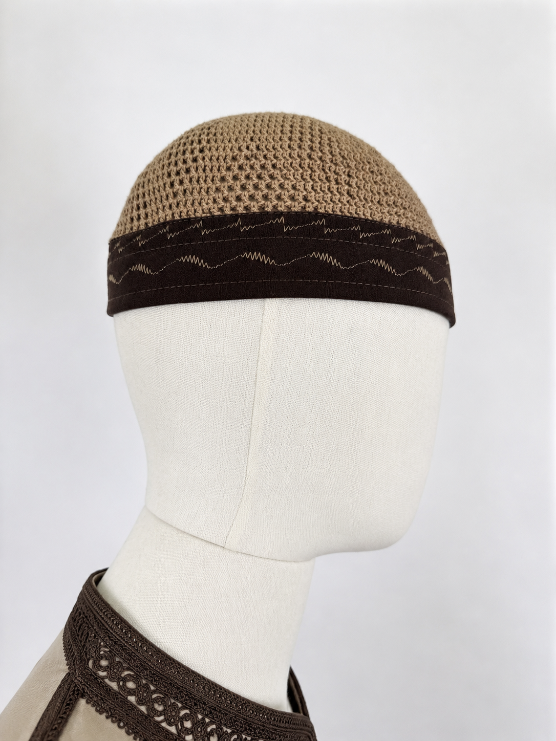 Ägyptische Kufi | Egyptian Kufi Sandbeige/Dunkelbraun