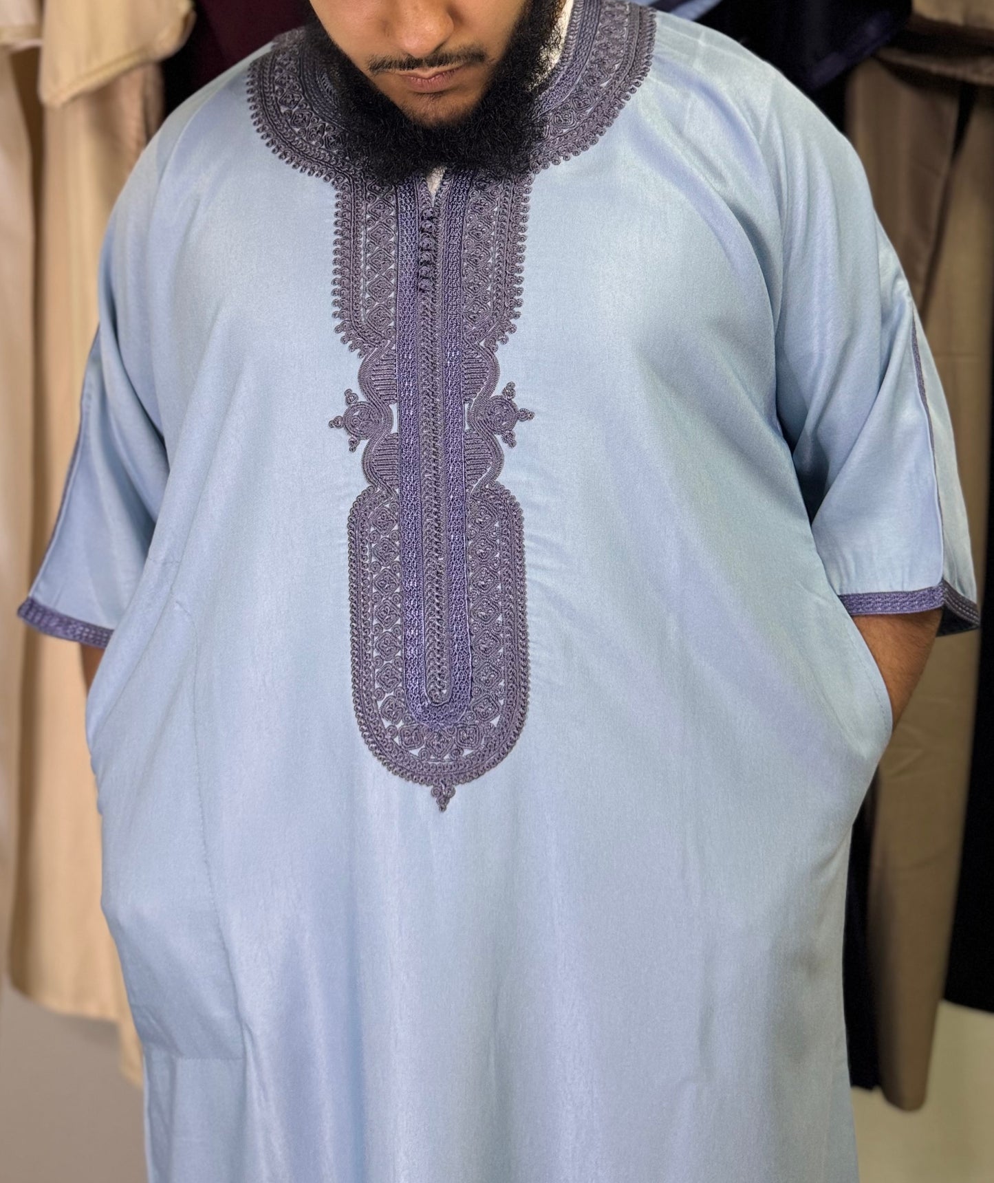 Marokkanische Gandoura-Blau