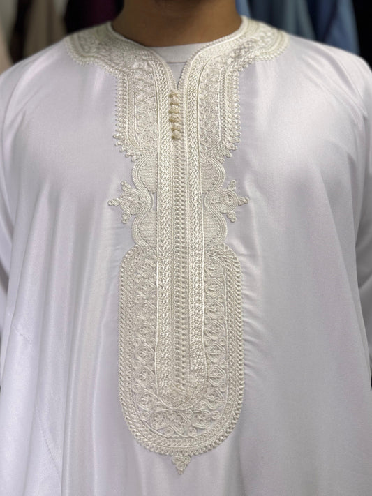 Marokkanische Gandoura-Weiß