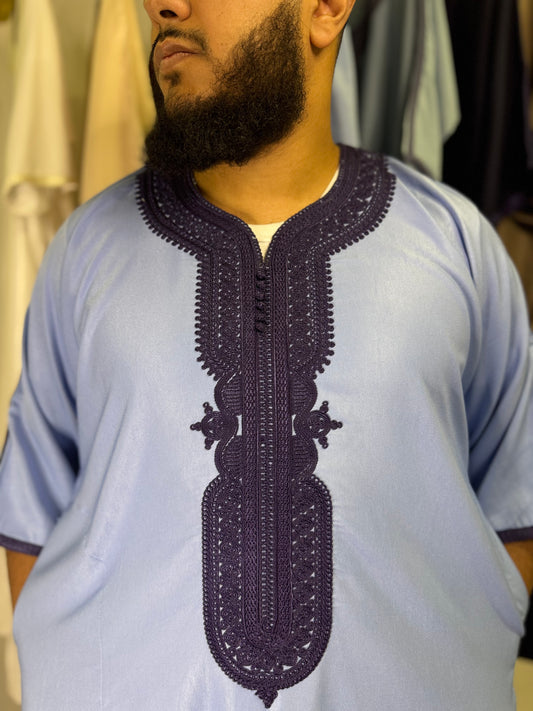 Marokkanische Gandoura-Blau/Dunkelblau