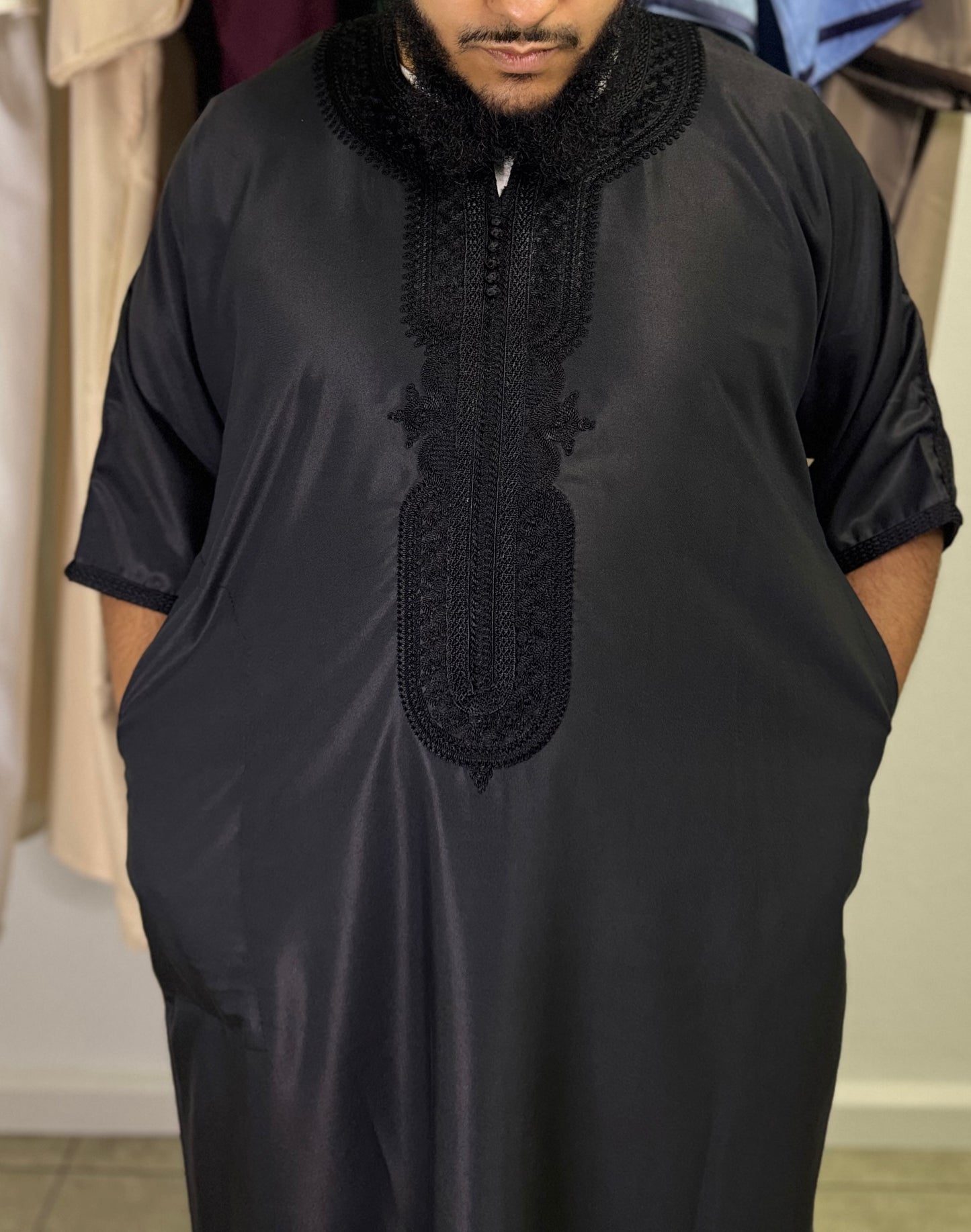 Marokkanische Gandoura-Schwarz