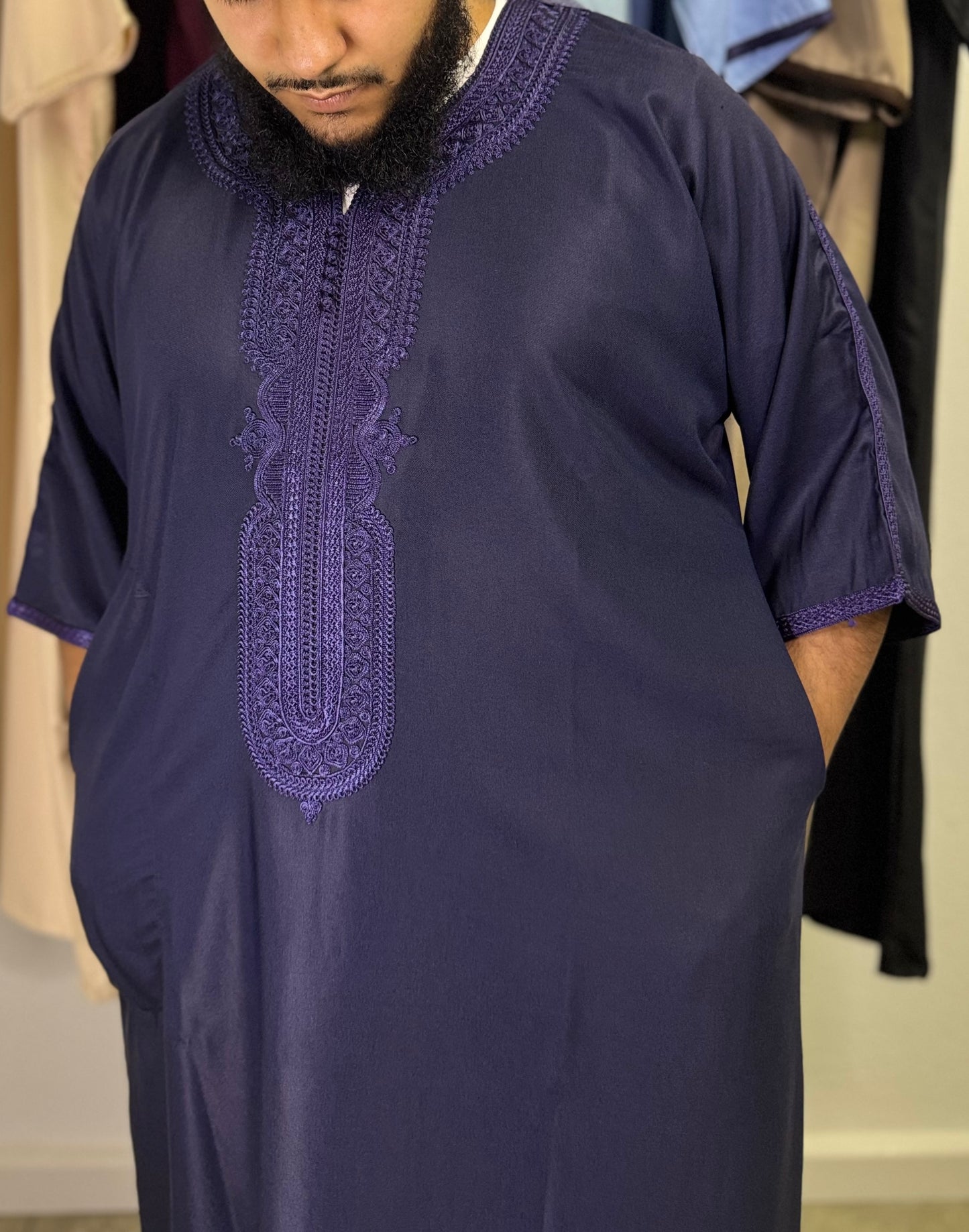 Marokkanische Gandoura-Marine Blau