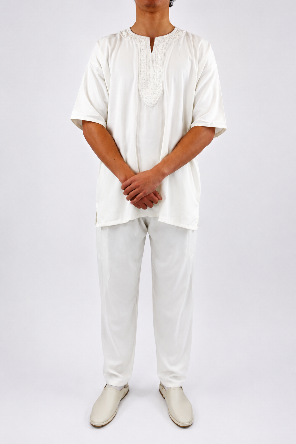 Zweiteiliges Tunika Set - Weiß
