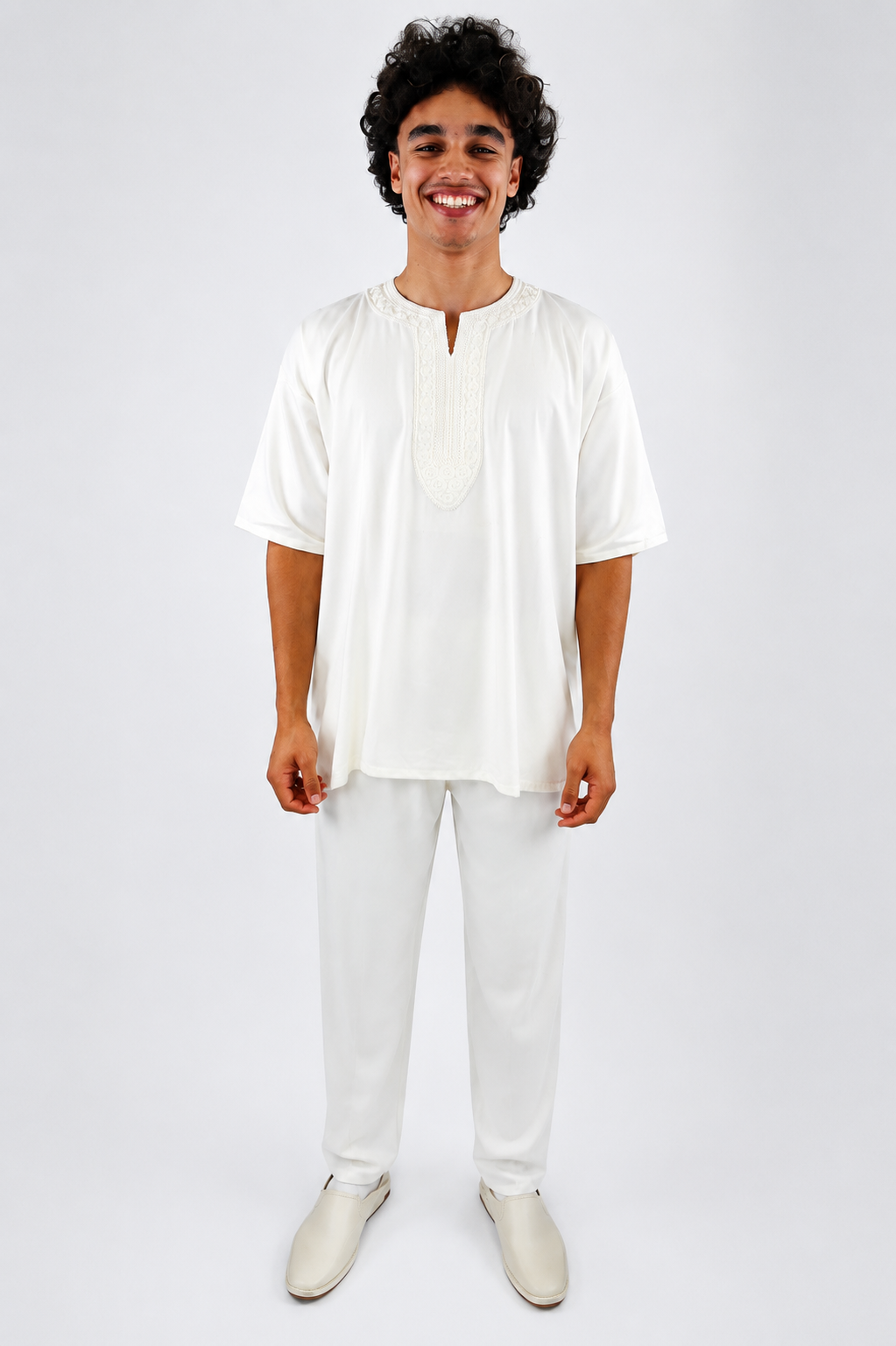 Zweiteiliges Tunika Set - Weiß