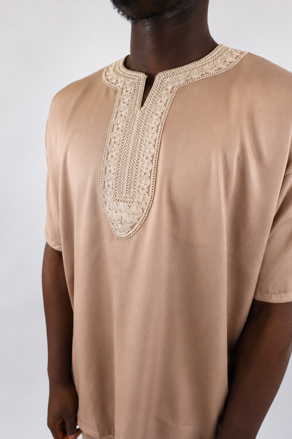 Zweiteiliges Tunika Set -Sandbeige