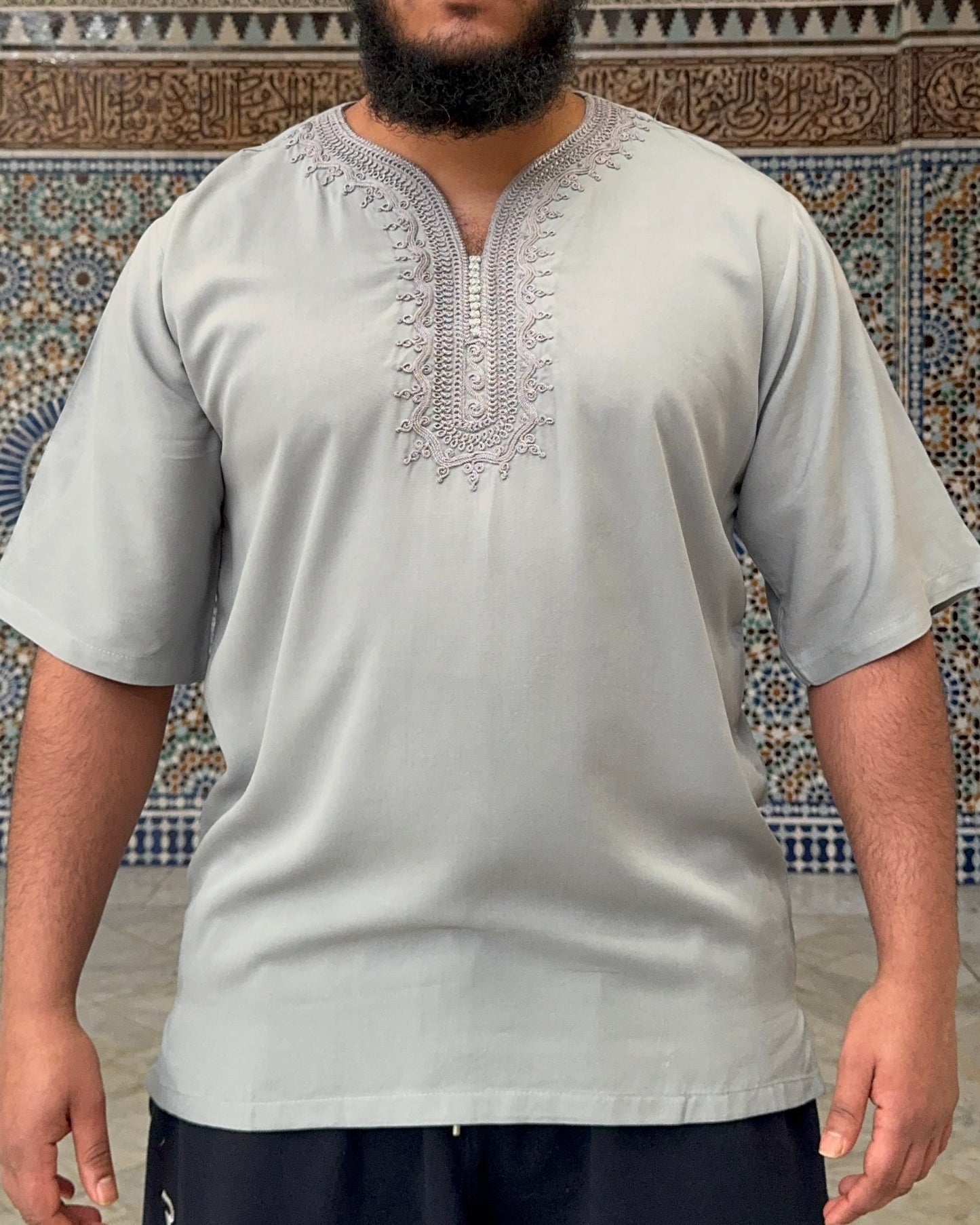Marokkanische Tunika | Schiefergrau